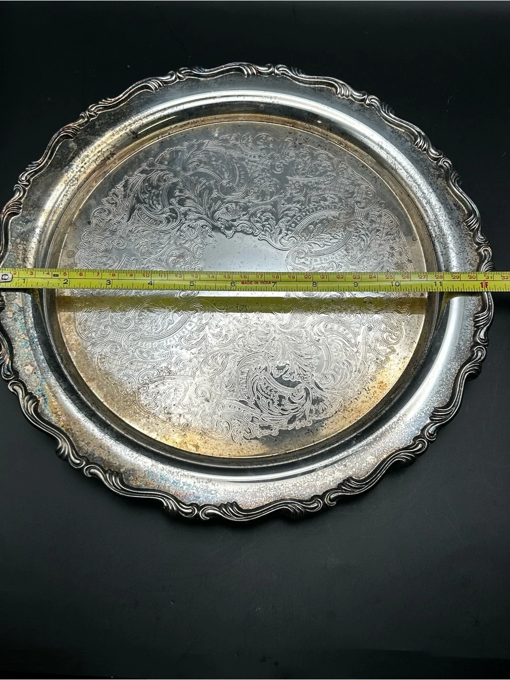 Silverplated Decorative Serving Tray - Ornate Baroque Pattern